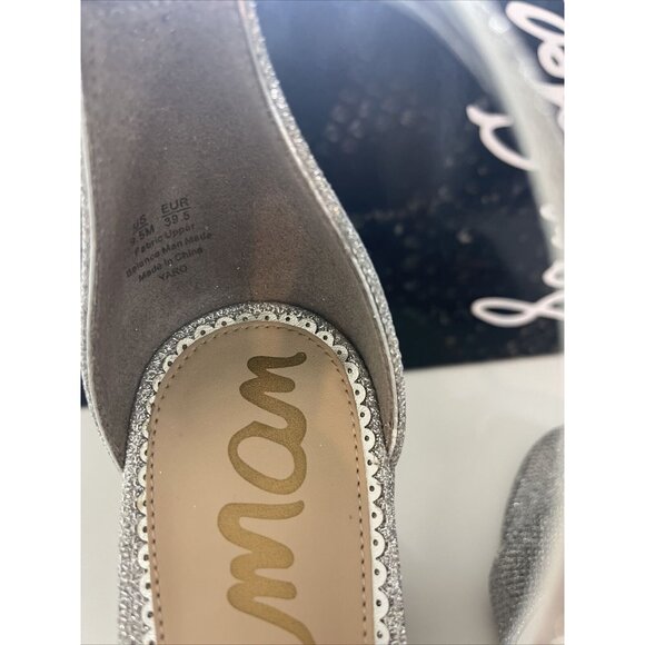 Sam Edelman Yaro Women's 9.5 Ankle Strap Blocked Heels Shoes Shimmer Bling - Picture 11 of 16